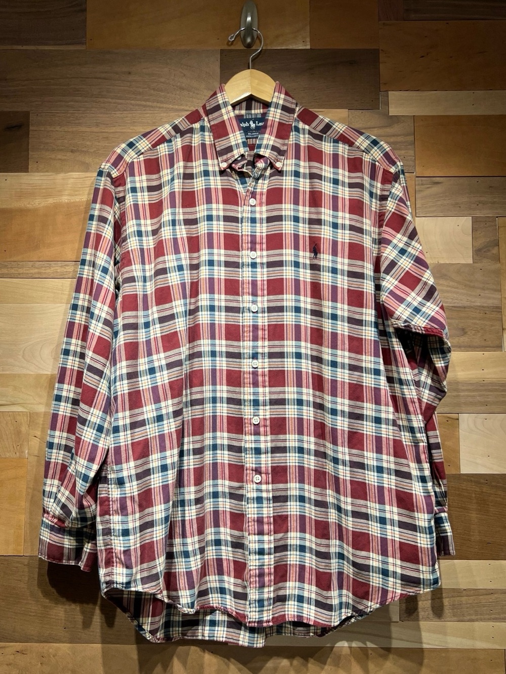 Ralph Lauren Red and Blue Plaid Button-Down Shirt